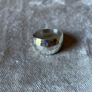 Hammered sterling silver ring